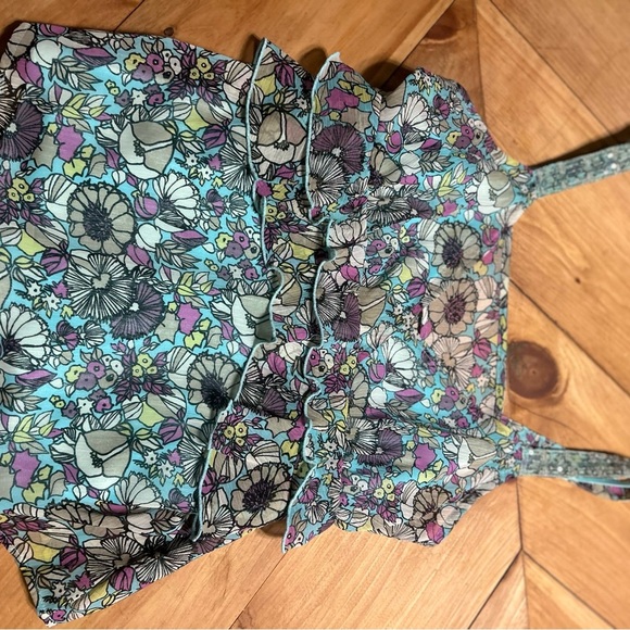 Nicole by Nicole Miller Floral Ruffle V-Neck Camisole - Multicolor - Picture 16 of 16